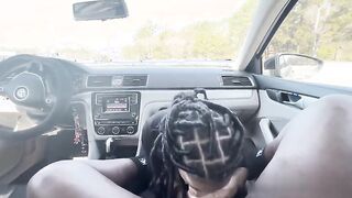 Sucking Massive Black Cock In Car