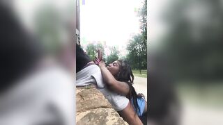 BBC Blowjob Outdoors