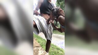 BBC Blowjob Outdoors