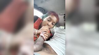 Ebony Head in Car