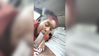 Ebony Head in Car