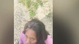 Ninna Bhadd Gives Blowjob Outside