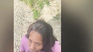 Ninna Bhadd Gives Blowjob Outside