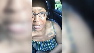 Ebony MILF Dildo Masturbation in the Car