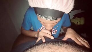 Ebony Girl in a Bonnet Sucking BBC